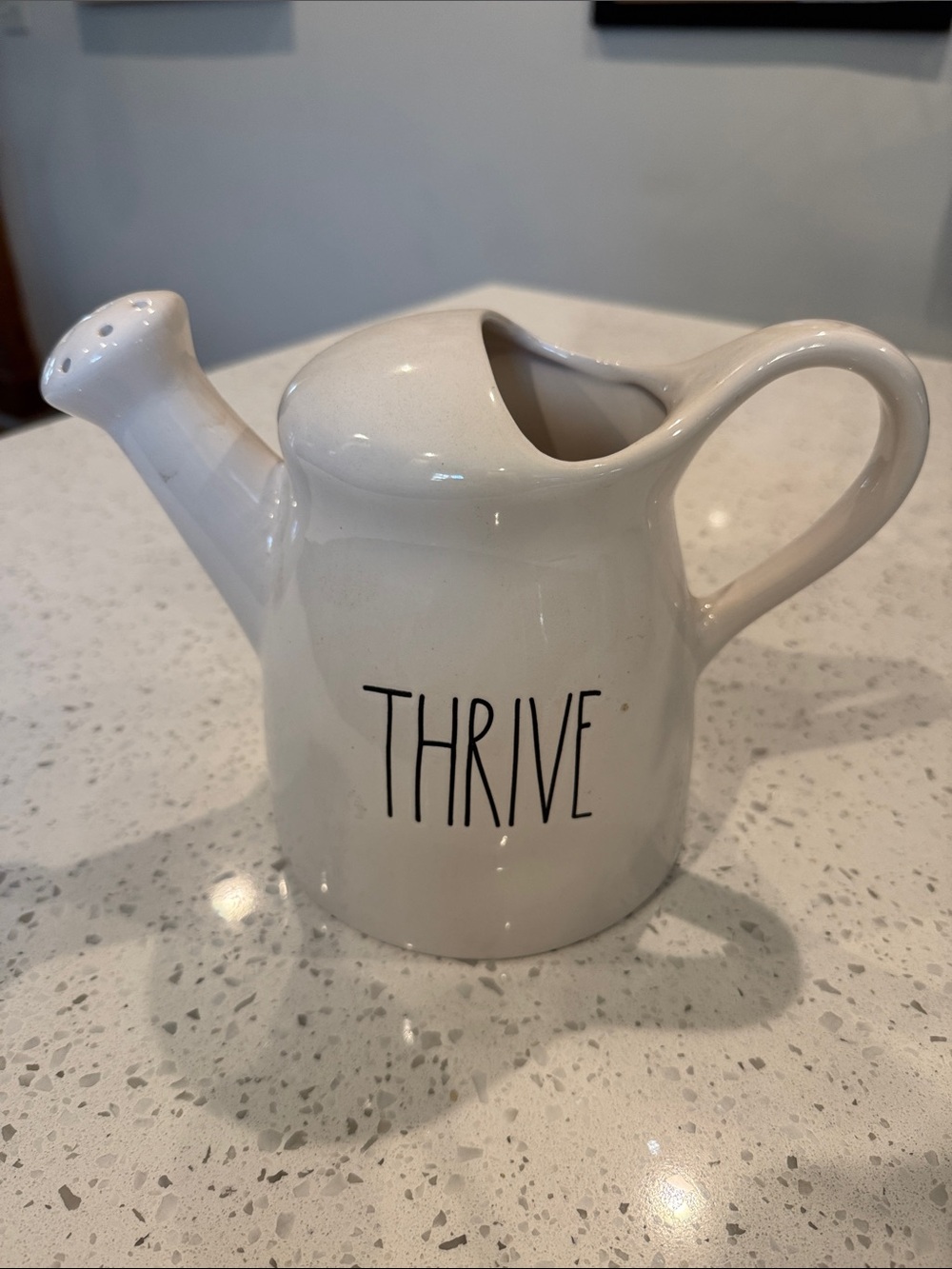 Rae Dunn White Ceramic 'THRIVE' Watering Can Pitcher